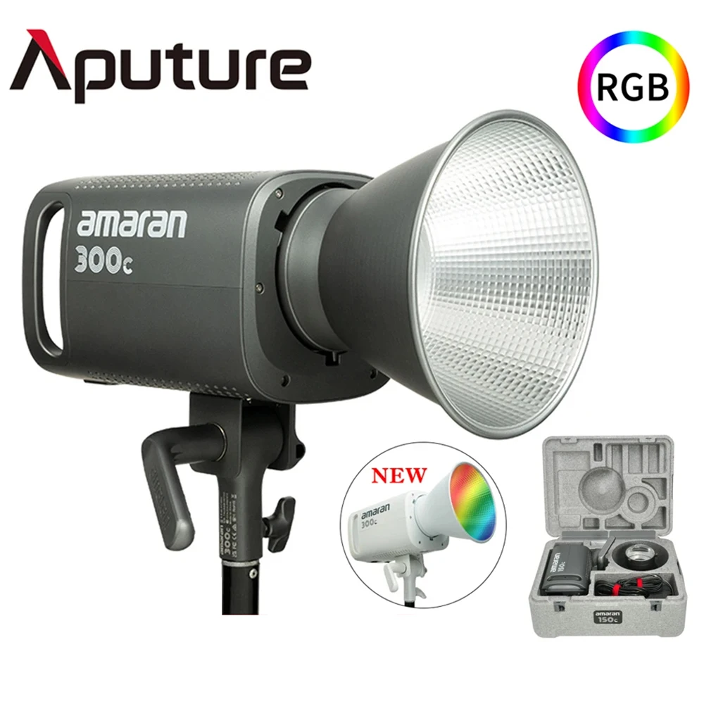 

Aputure Amaran 300c 300W RGBww Full-color 2500-7500K COB Video Light with G/M Adjustment Built-in Umbrella Holder App Control