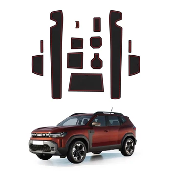 LFOTPP ダチア ダスター 3 2024 2025 滑り止めドア ゲート スロット パット自動インテリア ダチア ダスター 3 アクセサリーの車ドア溝マットします。