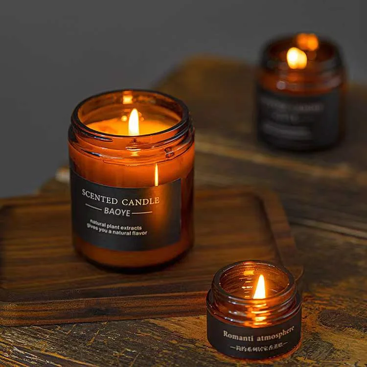 Manufacturers cross-border European and American brown glasses, aromatherapy gift boxes, soybean candles, wholesale gifts, souve