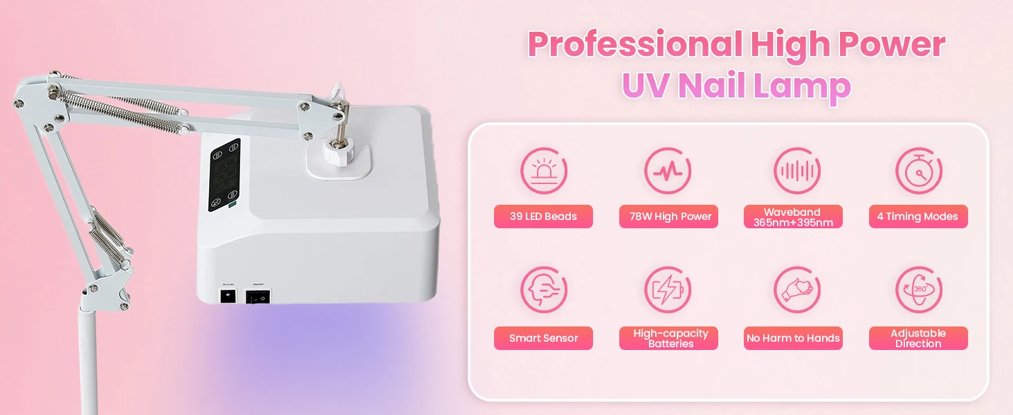 35W UV LED Nail Lamp Rechargeable Wireless LED Foot Curing Light for Manicure Gel Drying Light Beauty Nail Art Pedicure UV Lamp