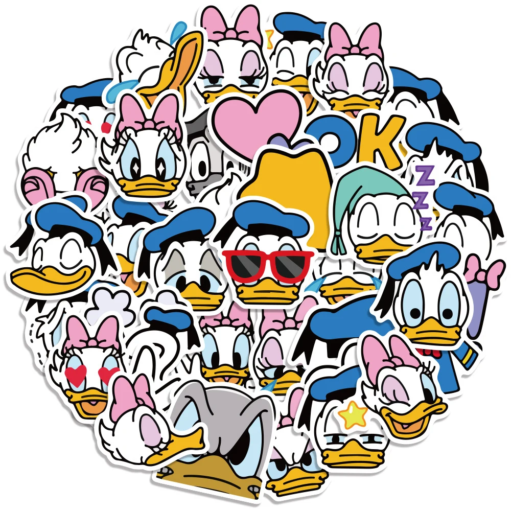 10/20/40pcs Cartoon Donald Duck Cartoon Stickers Kawaii Disney Anime Decal Notebook Bike Luggage Laptop Toys Sticker for Kids