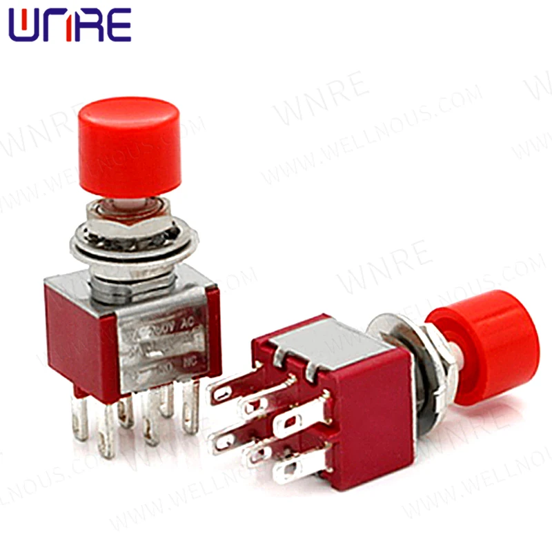 PS-622 Circular Red Cap Toggle Switch Reset 6pin Home Appliances Car Electronic Products Modification Aaccessories Button Switch