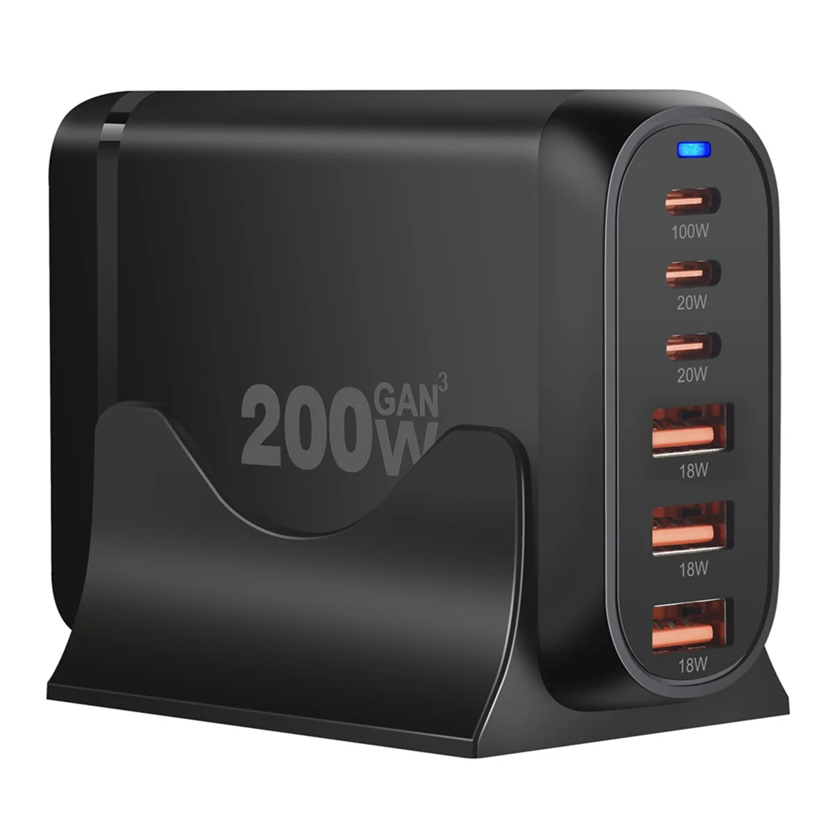 

X62A_200W GaN Desktop charger USB Type C PD Charger Fast Charge EU PLUG