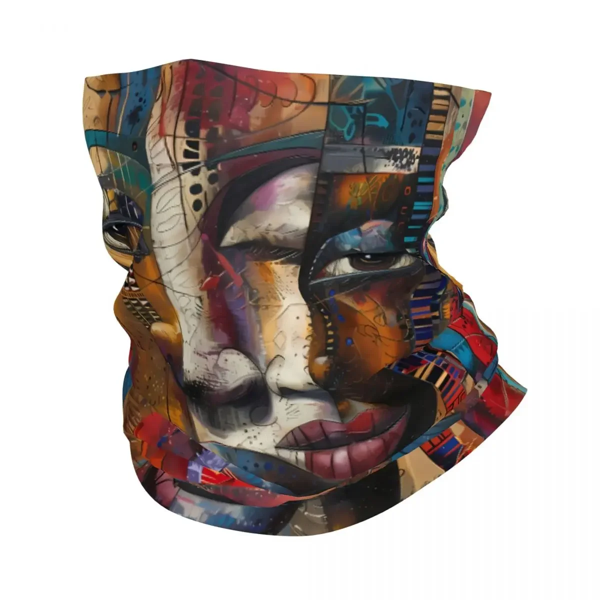 African Tribal Women Art Scarf Neckerchief Neck Face Mask Polyester