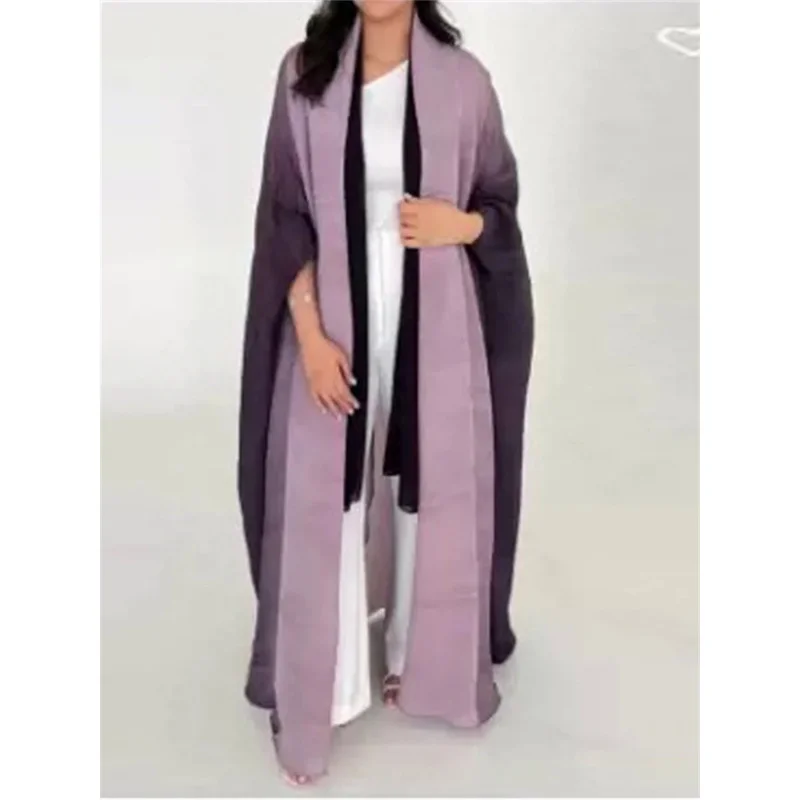 Miyake Fashion Gradient Pleated Long Trench Women Batwing Sleeves Belt Gathered Waist Windbreaker dresses for Women 2023 Autumn