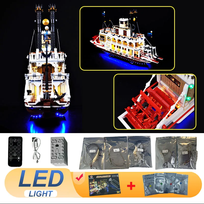 

LED Light Kit For LEGO 21356 River Steamboat Lamp Ideas DIY Christmas Gift (Not Include Building Blocks Bricks Kits Sets Model)