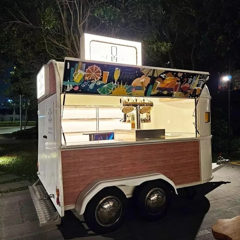 Pass Inspection Mobile Pizza Fast Food Truck Towable Food Trailer Fully Equipped Bbq Food Cart Trailer For Sale Europe