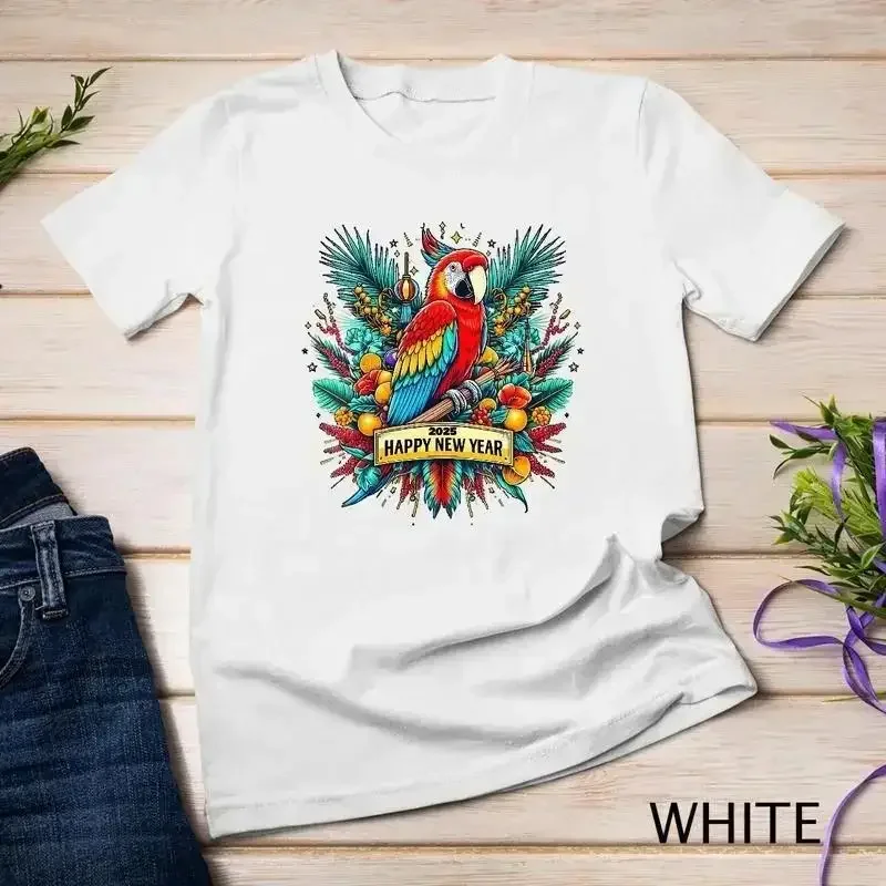 Parrot Happy New Year T Shirt Unisex T shirt