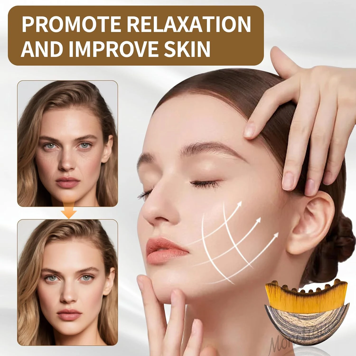 فرشاة كفاف اللمفاوي للوجه، تدليك التصريف اللمفاوي، شعيرات ناعمة تعزز الدورة الدموية، أداة العناية بالبشرة أثناء السفر المتينة #3