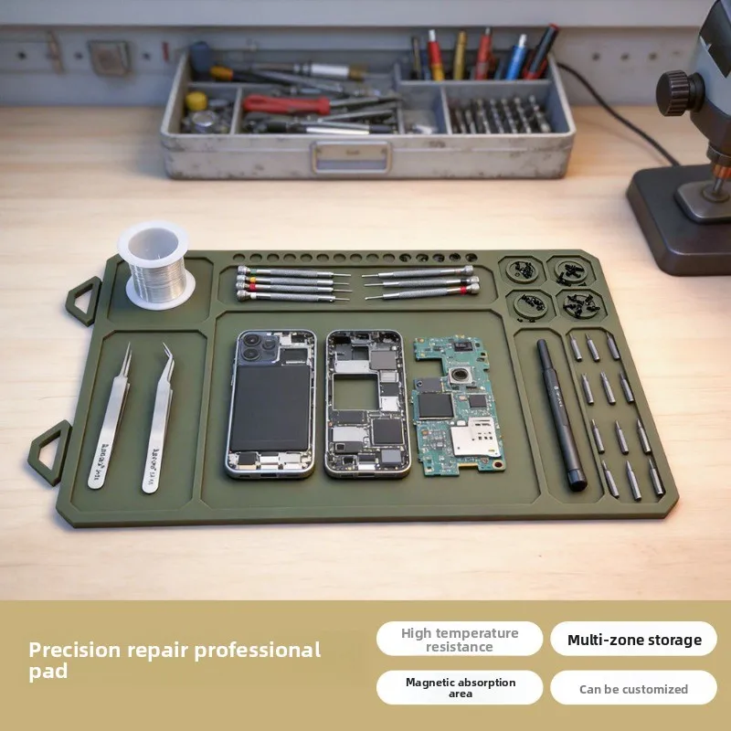 Gun Cleaning Mat Magnetic Gun Maintenance Repair Pad with Trays For Small Parts Anti-Slip Rubberized Protective Workbench Mat