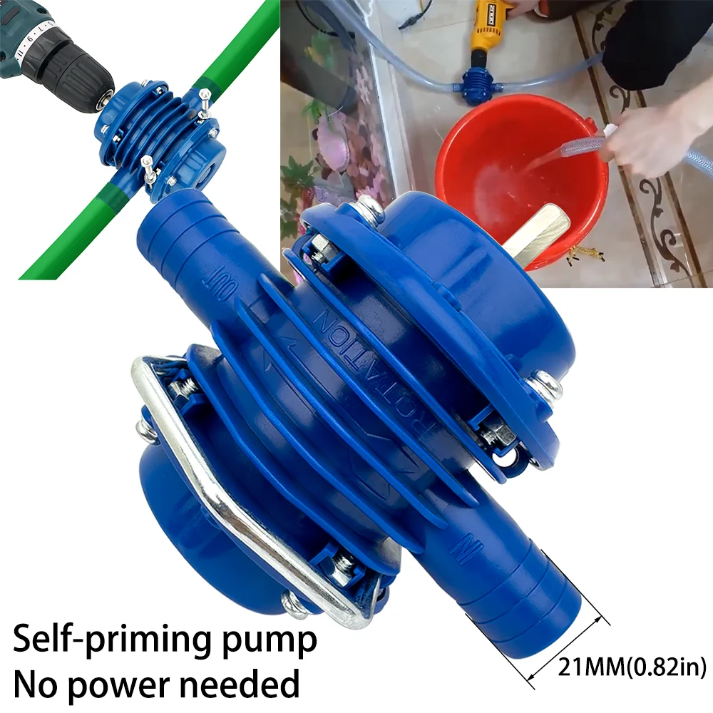 Portable Electric Drill Pump Self-priming Liquid Transfer Pump Diesel Fluid Pump Pumping Household Garden Outdoor Tools