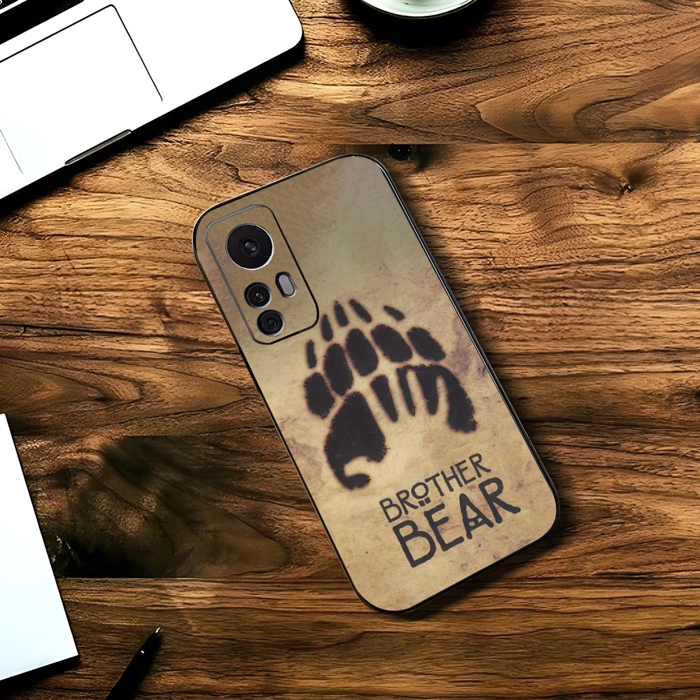 B-Brother Bear Phone Case For Xiaomi 11 Redmi Note 11 5G 8T 9A 9 10T Note8Pro Note9 12SUltra Black Case