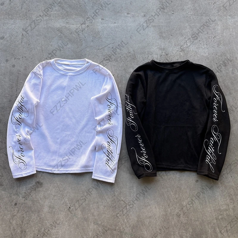 تي شيرت هيب هوب Y2k بأكمام طويلة ورقبة دائرية Harajuku مطبوع عليه حروف فاسق شارع العليا وأكمام طويلة تي شيرت موضة روك قوطي ملابس فريدة من نوعها #1