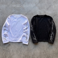 O-Neck Hip Hop Y2k Long sleeve Top Harajuku Letter Print Punk High street Long sleeve T-shirt Fashion Rock Gothic Unique Clothes