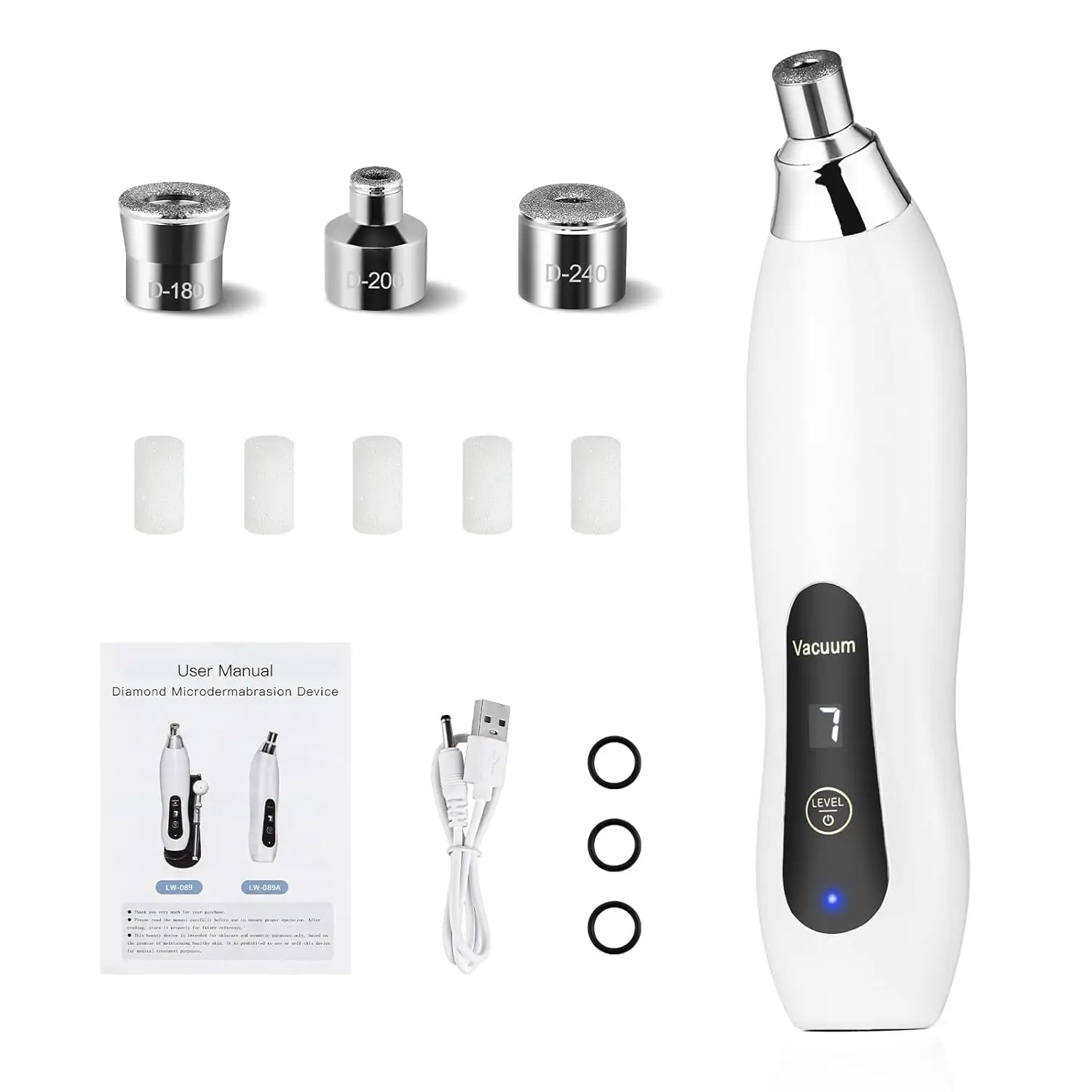 

Diamond Microdermabrasion Machine 7 Suction Modes 60KPg Facial Blackhead Remover for Personal Home Travel Use Beauty Tool
