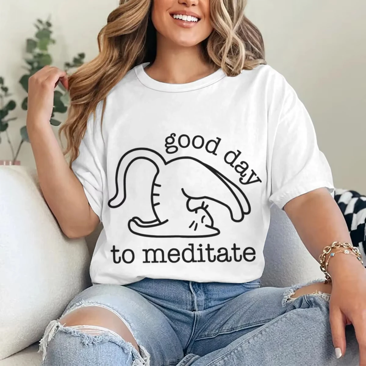 Cute Cat Yoga T Shirts 