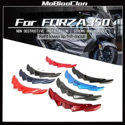 For HONDA FORZA 350 NSS350 Motorcycle beak front lip fixed wing lower lip spoiler trim Fairing Winglets accessorie