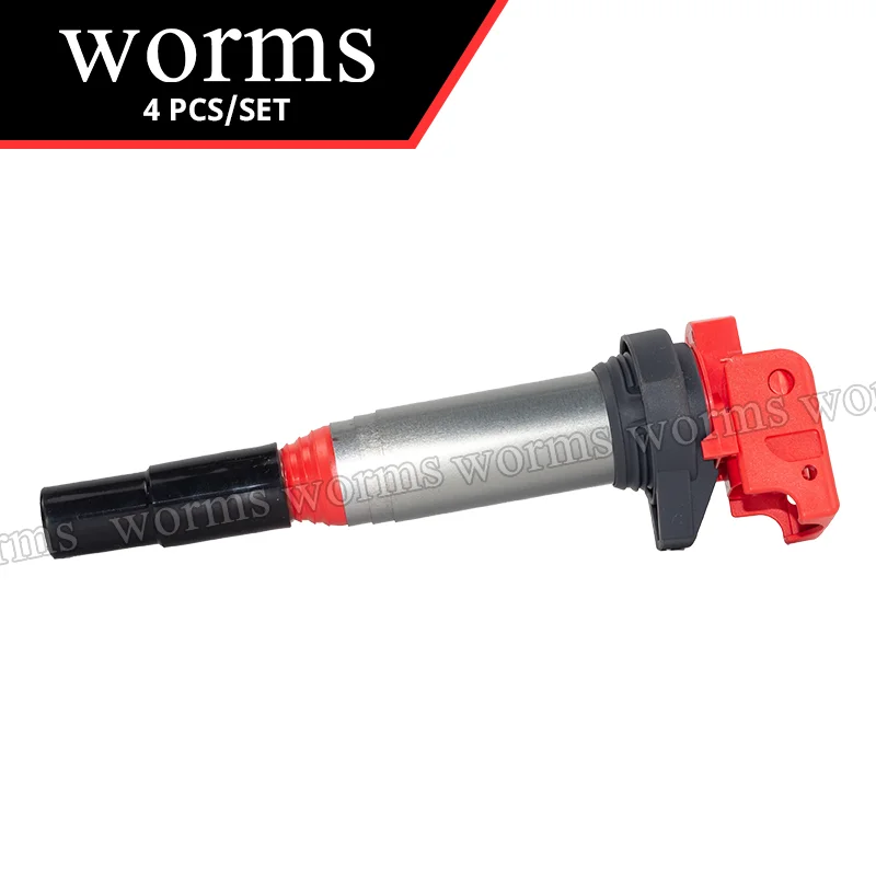 Worms High Performance Ignition Coil 4Pcs イグニッションシステム Racing For 05-07 BMW 120i 2.0L l4 08-13 128i 06-10 130i 3.0L 12137551260