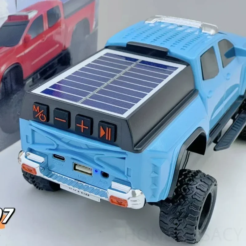 NEW WS-697 Solar Energy Truck Car Design Audio Portable HiFi Stereo TWS USB TF AUX Wireless Bass Bluetooth Speaker With FM Radio