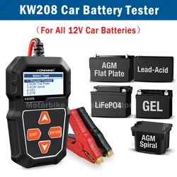 KONNWEI KW208 12V Car Battery Tester Load Tester Automotive Alternator Analyzer Waveform Voltage Test For Car Moto Battery Tools