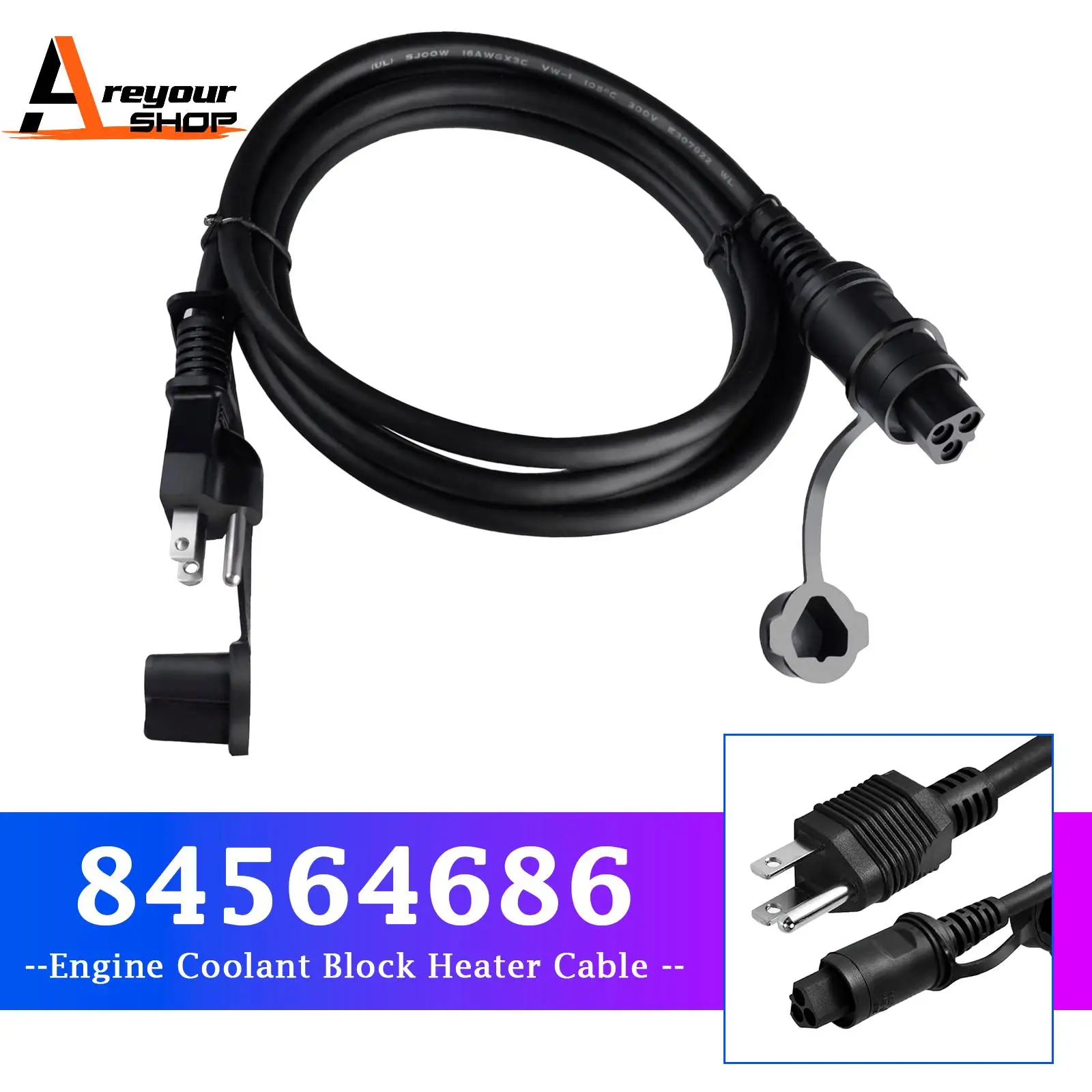 

84564686 Engine Coolant Block Heater Cable for Chevrolet Silverado 1500 2019 2020 2021 2022 2023