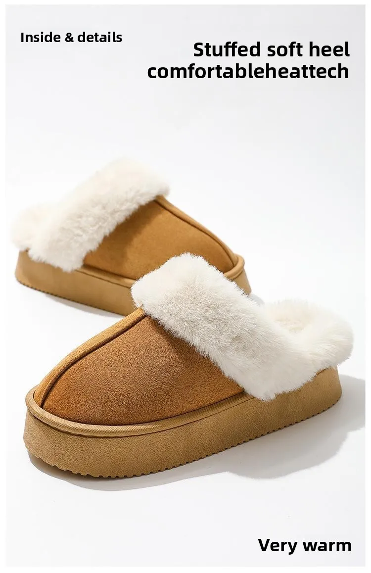2026 Winter Warme Flache Fell-Hausschuhe für Damen, Kunstwildleder Flauschige Pelzige Hausschuhe, Bequeme Rutschfeste Innen-Boden-Baumwollschuhe – Detail 11