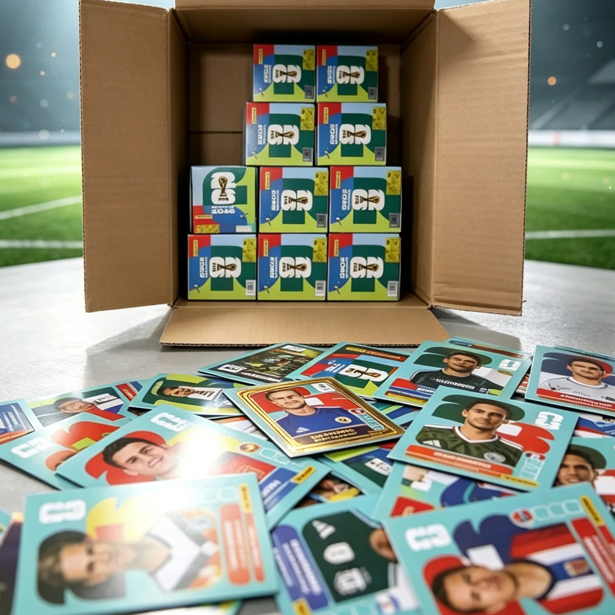 Autocollants Panini Coupe du Monde FIFA 2026 – Boîte complète, pack aléatoire, souvenirs de football, cadeau pour collection de stars du football