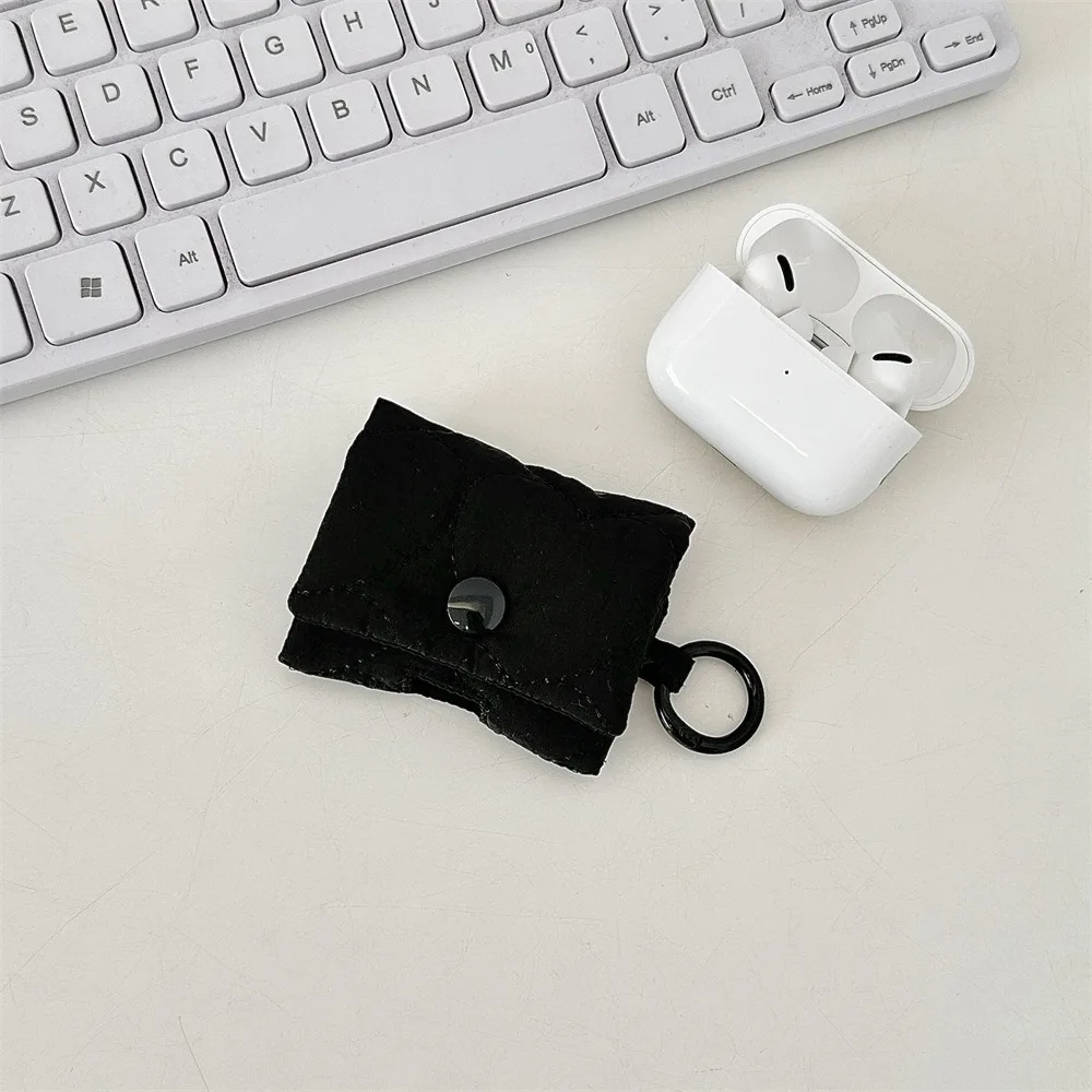 New with Buckle Earphone Bag Lightweight Data Cable Earphone Case Soft Cloth Coin Purse for AirPods