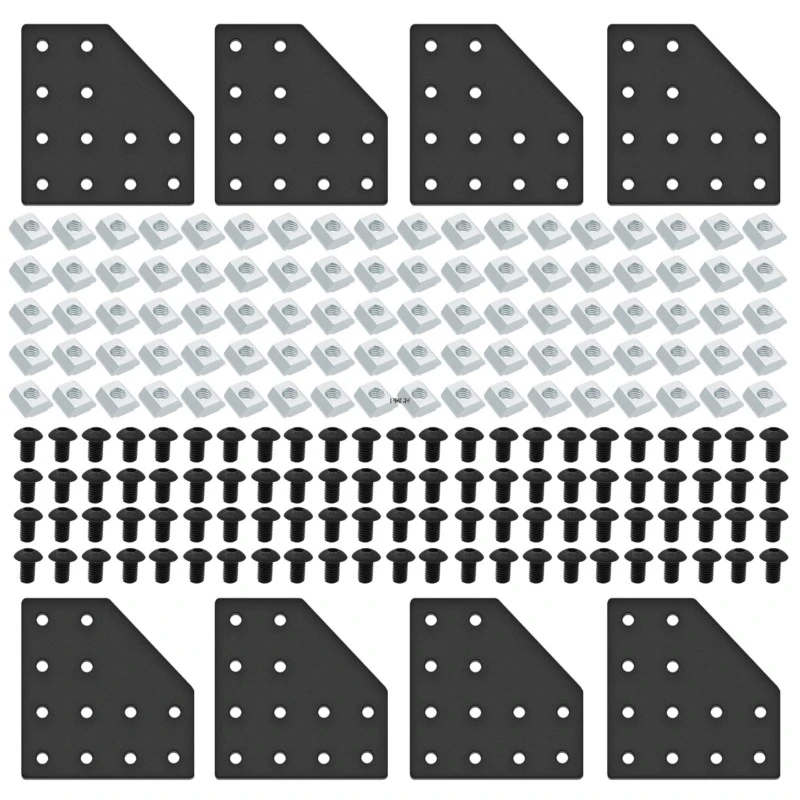 8pcs 3060 2040 T Corner Bracket Joining Plate T Slotted Accessories 12-Hole 2040 Hardware Connector 2040 with T Nuts and Screws