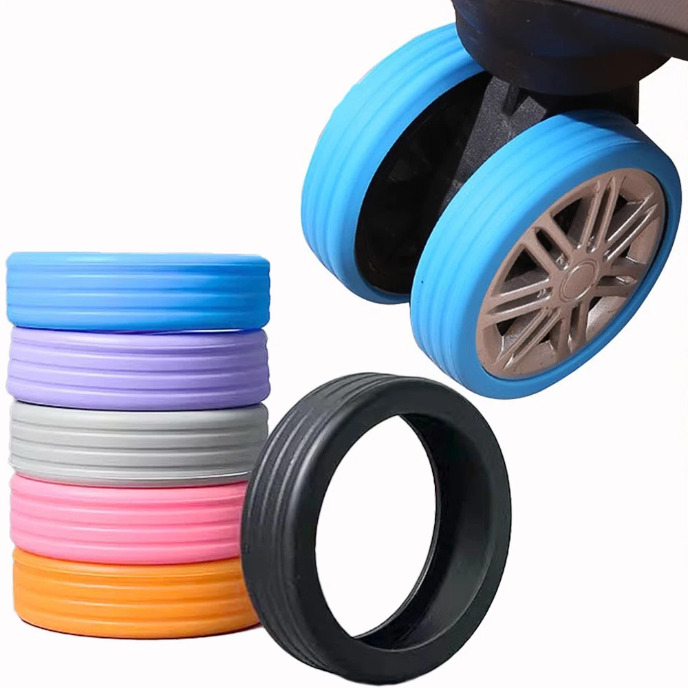 8PCS/Set Silicone Luggage Wheels Protector with Silent Sound Reduce Wheel Wear Suitcase Wheels Protection Cover.-zmt