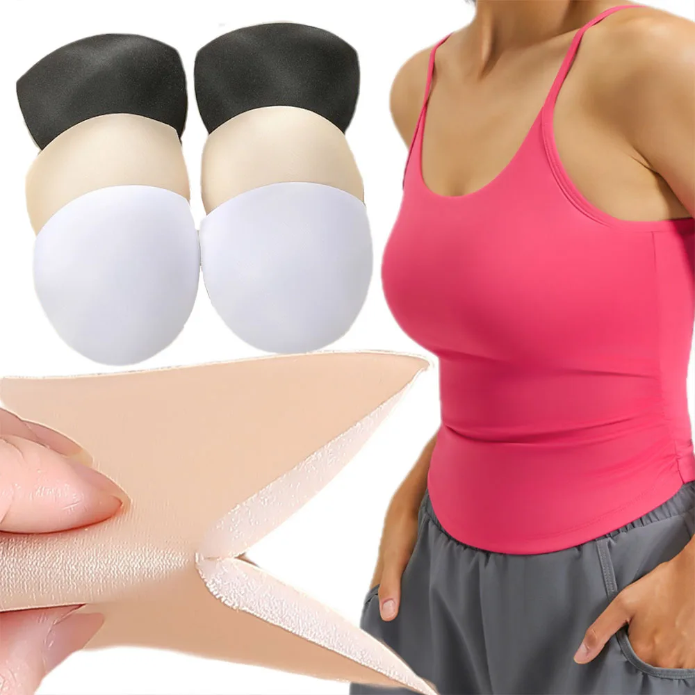 4pairs/pack Moisture-wicking Thin Fuller Bra Inserts Reusable Pads for Tankini Swimsuit Tank Top Stable Round Cups for Girls