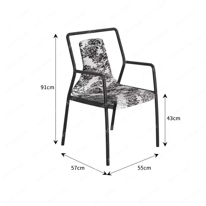 كرسي منزلي مصمم من القرون الوسطى ومسند ظهر وخفيف الوزن وكرسي تفاوض شاي فاخر #6