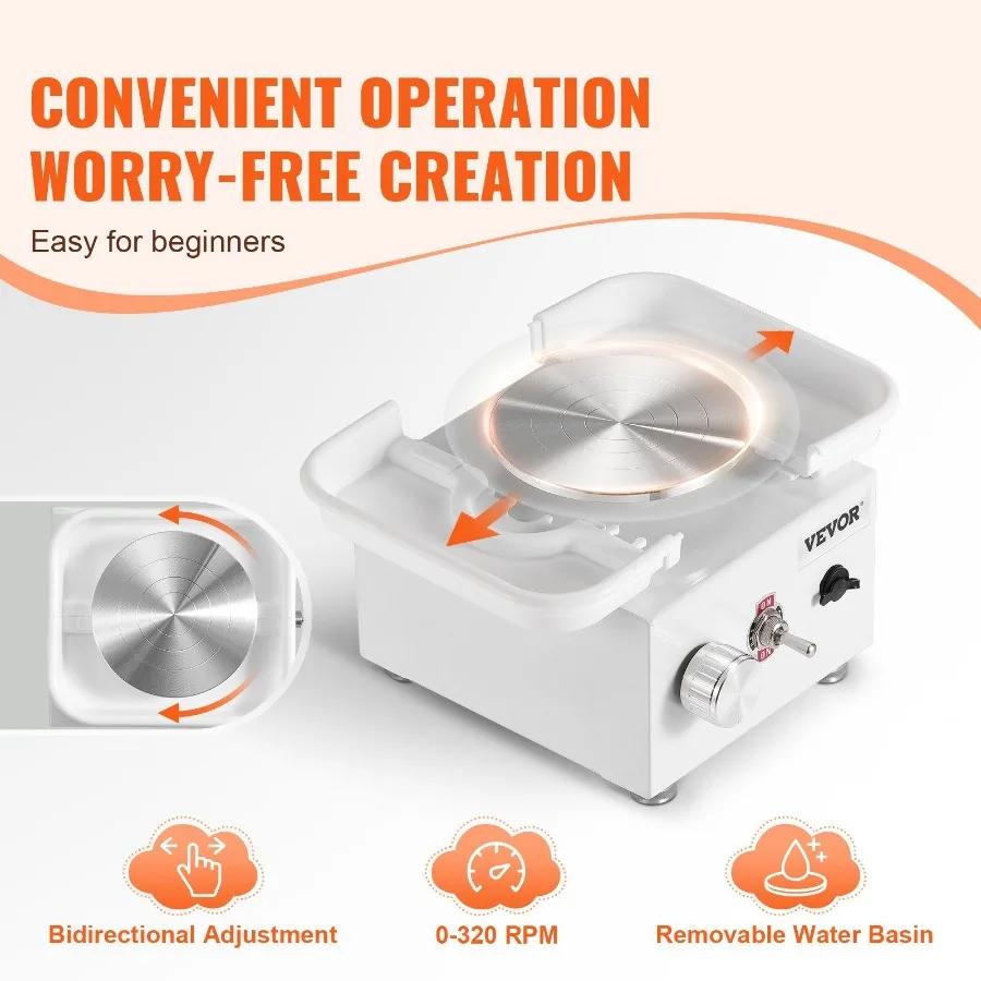 Mini Aardewerk Wiel Elektrische Keramische Wiel Machine 0320 RPM Snelheid Wit