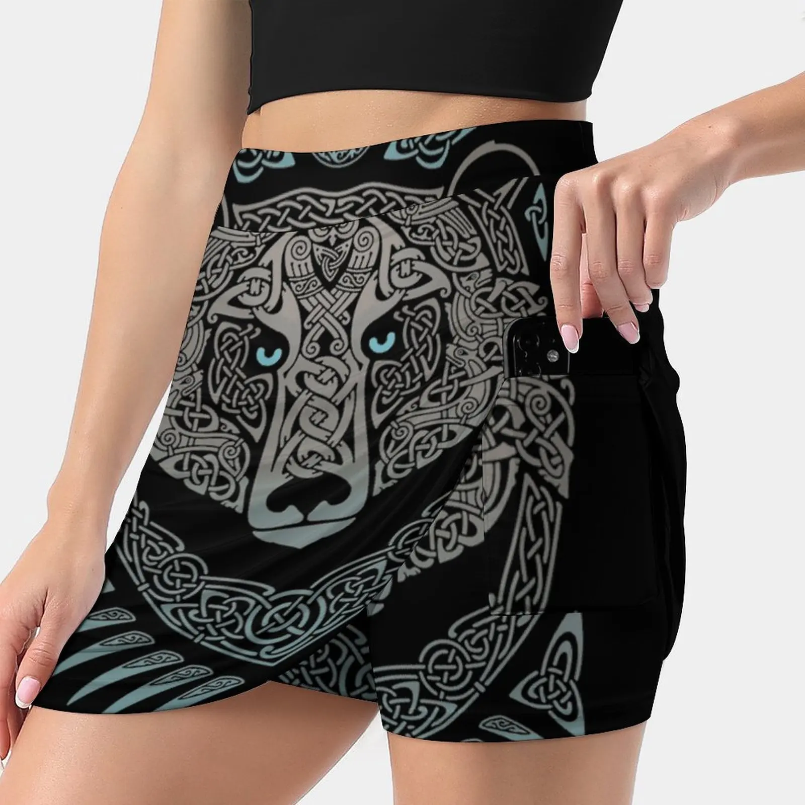 Forest Lord Women Sports Skirt Tennis Golf Dance Fitness Running Yoga Skirts Raidho Tribal Scandinavian Mythology Mystical Bear