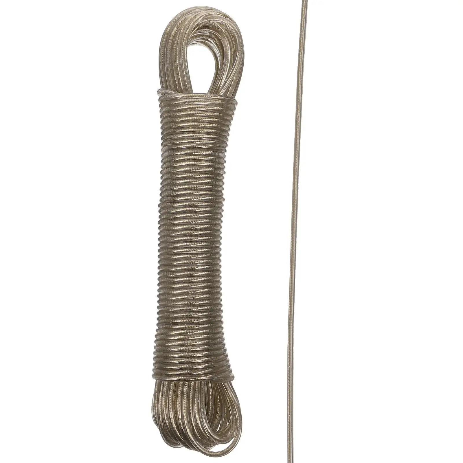 

Plastic Coated Wire Rope 20m PVC Outdoor Garden Clothesline Drying Ropes Travel Portable Sturdy Waterproof Anti Rust Hardware