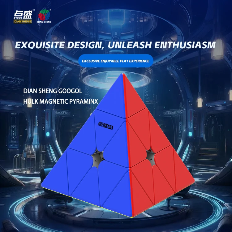 DianSheng Googol Magnetic Large Pyraminx Magic Cube Stickerless Professional Fidget Puzzle Toys Gifts