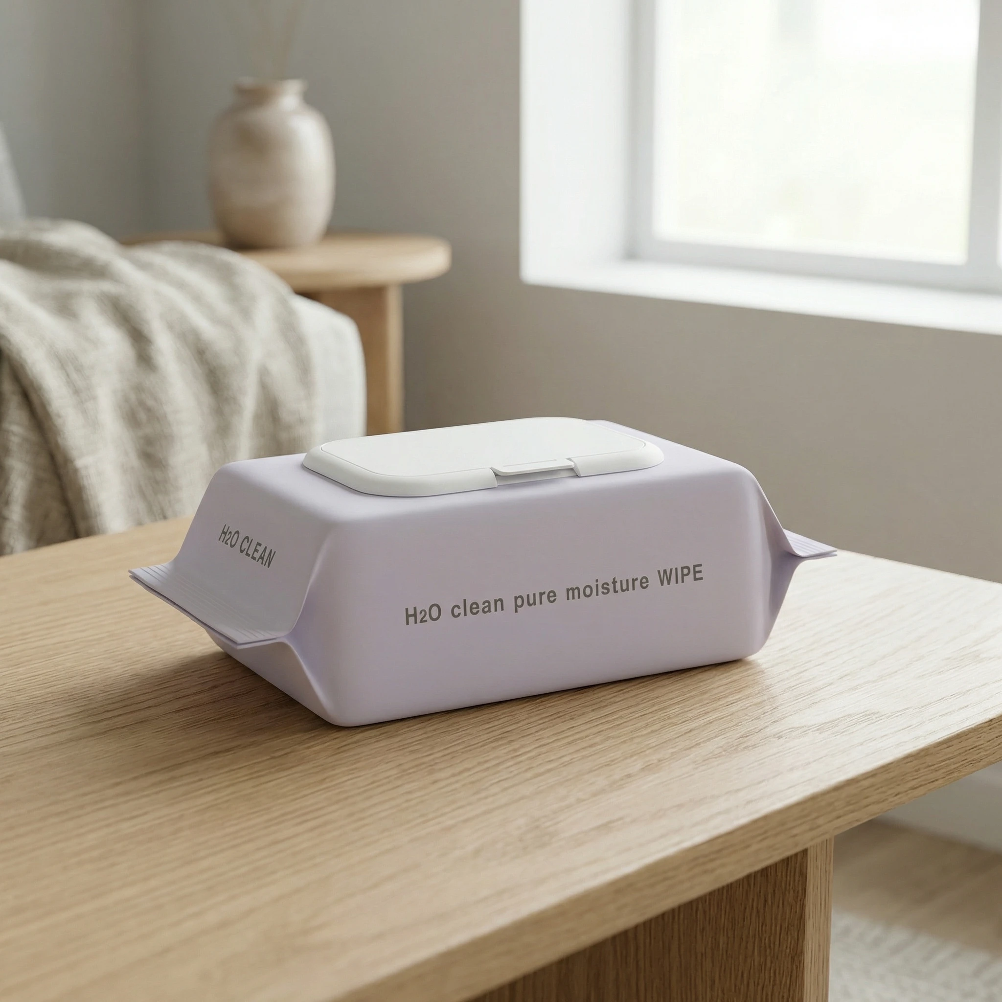 H2O클린 초순수 저자극 대용량 엠보싱 휴대용 물티슈 캡형 100매 50평량 20팩 - 5