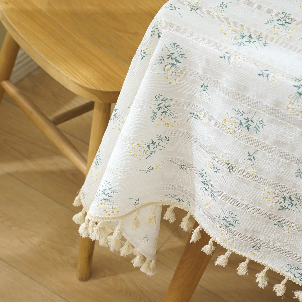Fresh Small Daisy Tablecloth Ins French Rustic Floral Rectangular Tablecloth Table Mat Coffee Table Table Cover Cloth Home Decor