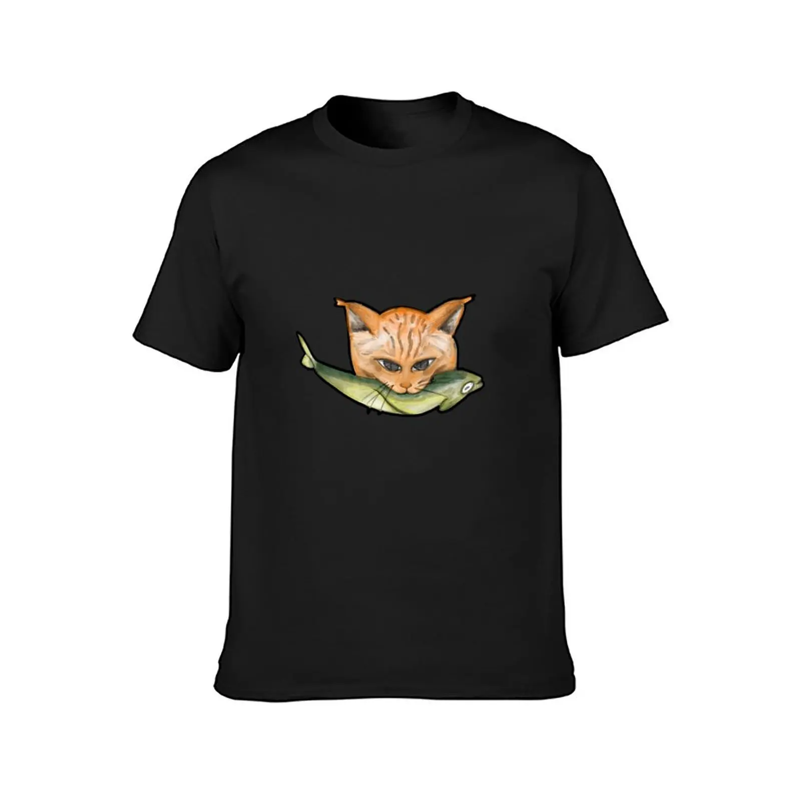 Gatto T-Shirt plain animal prinfor boys men clothing