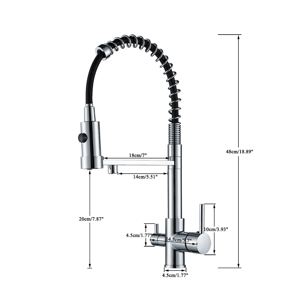 Senlesen Gun Grey Purified Kitchen Faucet Deck Mount Hot Cold Mixer Crane Tap Rotation Spray Stream Mode For Filter Drink Water