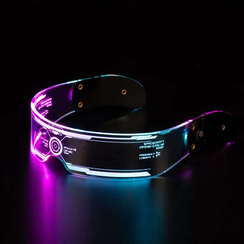 New LED Luminous Colorful Technology Glasses For Man Women Night Club Dancing Performnace Glasses Two Luminous Modes Goggles