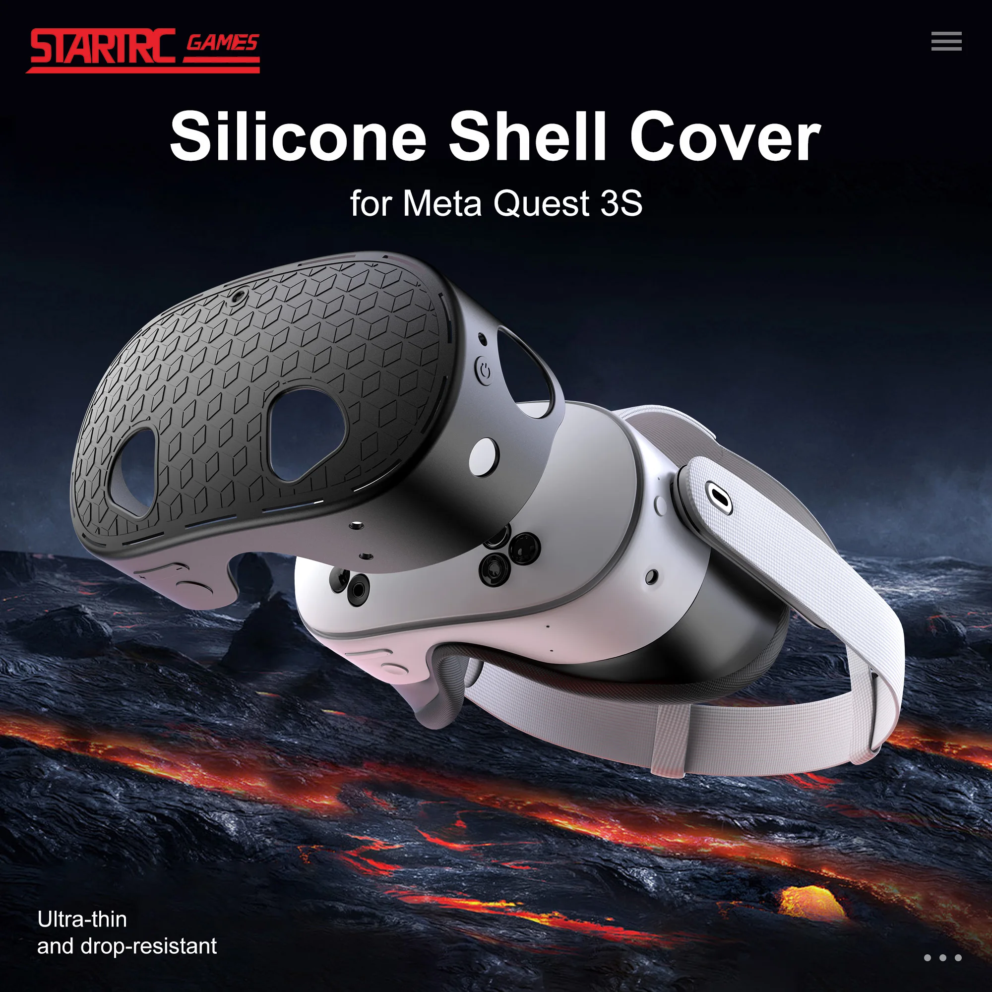 

Silicone VR Shell Protective Cover Compatible With Meta Quest 3S Anti-drop Anti Scratch Protective Case VR Accessories