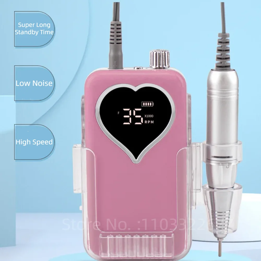 

Heart Shape 35000 RPM Portable Electric Nail Drill Machine Rechargeable Professional Electric Manicure Drill For Salon