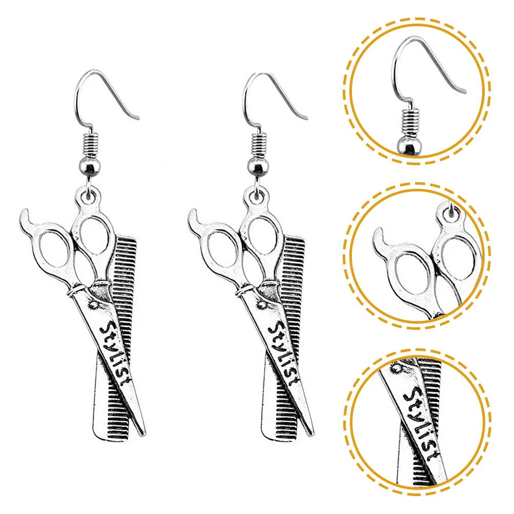 

1 пара креативных серег-стилистов из сплава, 3D ножницы, сушилка для выдувания, расческа, дизайн, легкие украшения для ушей для женщин, повседневная одежда, вечерние