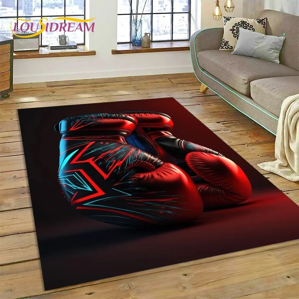 Boxing Gloves Boxer Fight Cartoon Rug Carpet for Living Room Bedroom Home Decor,Floor Mat Non-slip Decoration for Sofa Doormat