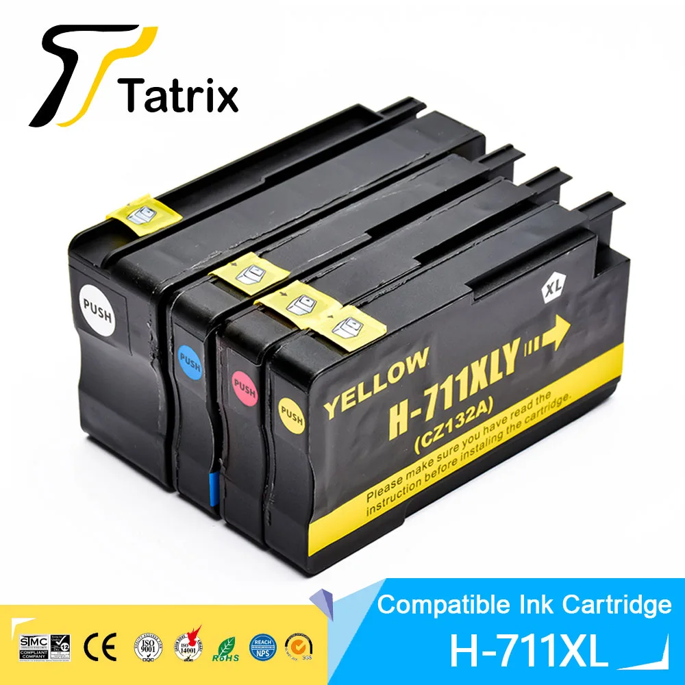 Tatrix Compatible Ink Cartridge For HP 711 711XL For HP Designjet T120 24/T120 610/T520 24/T520 36/T520 610/T520 914 Printer