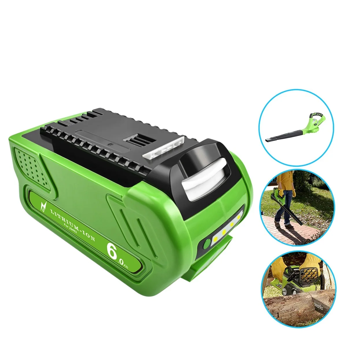 To Rechargeable Battery 40V 6000mAh for GreenWorks 29462 29472 29282 G-MAX GMAX Lawn Mower Power Tools Battery