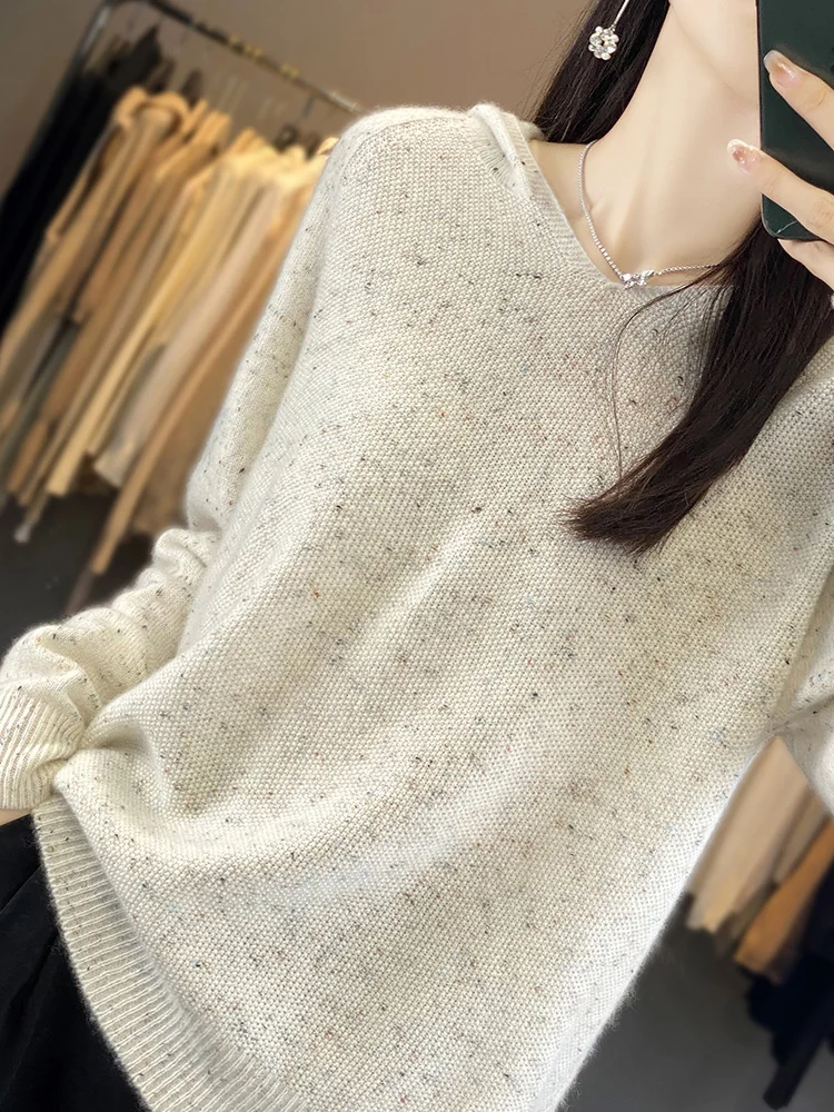 ZOCEPT Women Pullover Sweater Hooded Jumper Korean Loose Merino Wool Knitted Sweaters Casual Autumn Winter Warm Pullovers Tops