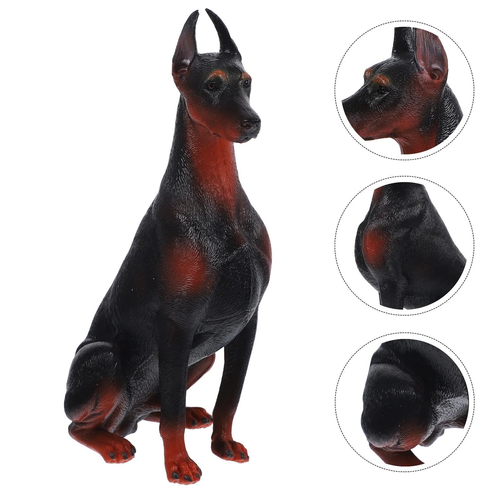 Simulation Doberman Pinscher Model Decoration Childrens Toys Animal Figures Dog Sculpture Fake Plastic Desktop