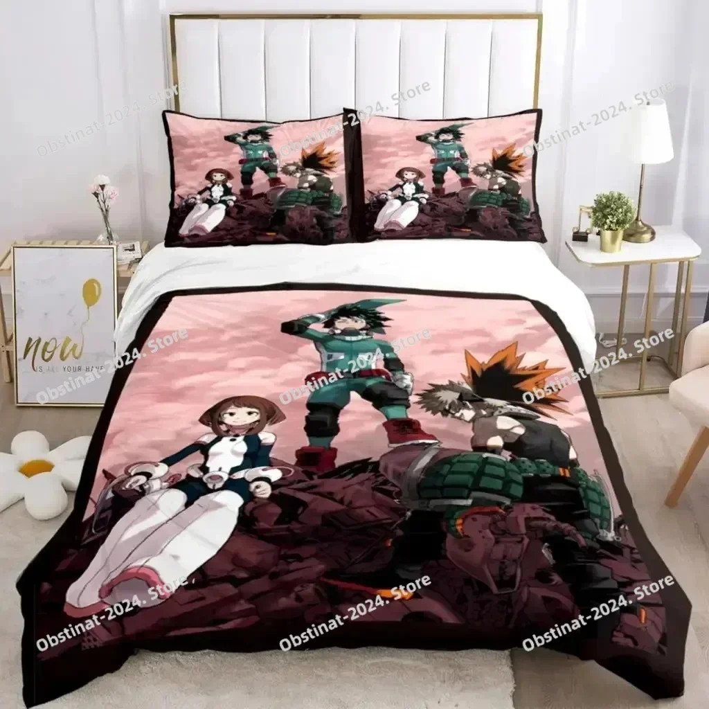 Fashion My Hero 3D Anime Bedding Set Printed single Comforter Quilt Bed Cover Duvet Cover Pillow Case 3 Pieces Kids Adult Size